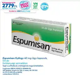 Gyöngy Patikák Espumisan gyöngy 40 mg lágy kapszula ajánlat