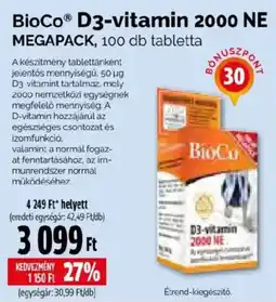 Pingvin Patika BioCo D3-vitamin 2000 NE ajánlat