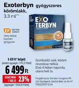 Pingvin Patika Exoterbyn gyógyszeres körömlakk ajánlat