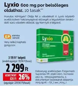 Pingvin Patika Lyxio 600 mg por belsőleges oldathoz ajánlat