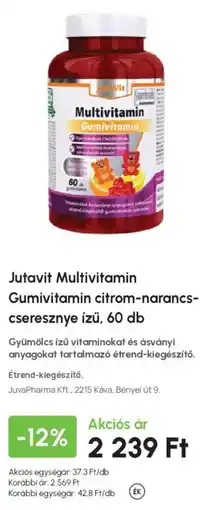 Alma Gyógyszertárak Jutavit multivitamin ajánlat