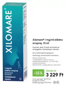 Alma Gyógyszertárak Xilomare oldatos orrspray ajánlat