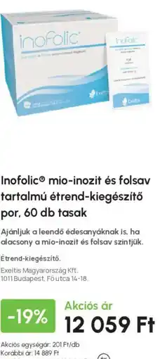 Alma Gyógyszertárak Inofolic mio-inozit és folsav tartalmú étrend-kiegészítő ajánlat