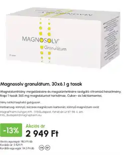 Alma Gyógyszertárak Magnosolv granulátum ajánlat