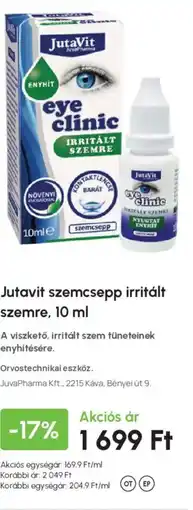 Alma Gyógyszertárak Jutavit szemcsepp ajánlat