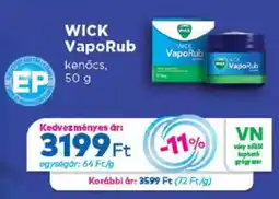 Gyöngy Patikák Wick vaporum kenőcs ajánlat