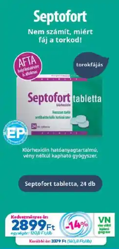 Gyöngy Patikák Septofort tabletta ajánlat