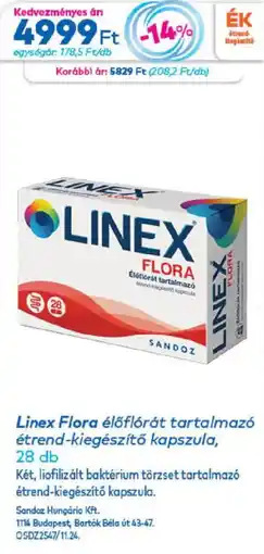 Gyöngy Patikák Linex flora ajánlat