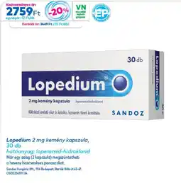 Gyöngy Patikák Lopedium 2 mg kemény kapszula ajánlat