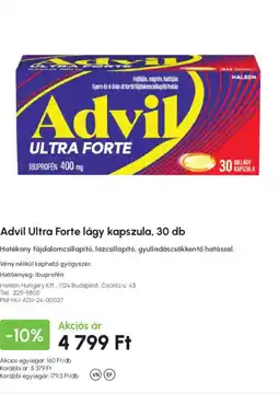 Alma Gyógyszertárak Advil ultra forte lágy kapszula ajánlat