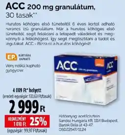 Pingvin Patika acc 200 mg granulatum ajánlat