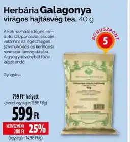 Pingvin Patika Herbária Galagonya virágos hajtásvég tea ajánlat