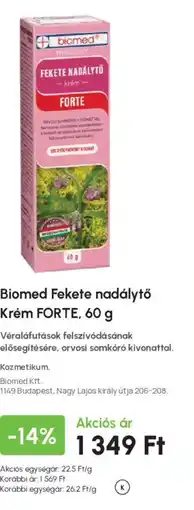 Alma Gyógyszertárak Biomed Fekete nadálytó krém forte ajánlat