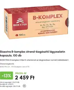 Alma Gyógyszertárak Bioextra b-komplex étrend-kiegészítő lágyzselatin kapszula ajánlat