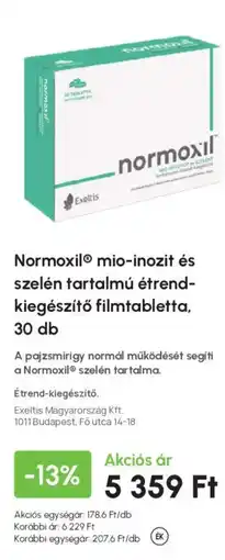 Alma Gyógyszertárak Normoxil mio-inozit és szelén tartalmú étrend- kiegészítő filmtabletta ajánlat