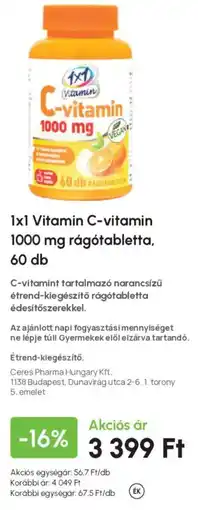 Alma Gyógyszertárak 1x1 vitamin c-vitamin ajánlat