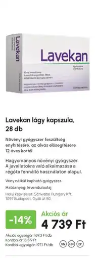 Alma Gyógyszertárak Lavekan lágy kapszula ajánlat