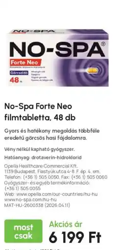 Alma Gyógyszertárak No-spa forte neo ajánlat