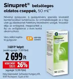 Pingvin Patika Sinupret belsőleges oldatos cseppek ajánlat