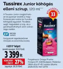 Pingvin Patika Tussirex junior kohogas elleni szirup ajánlat
