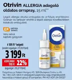 Pingvin Patika Otrivin allergia adagoló oldatos orrspray ajánlat