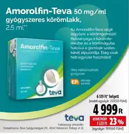 Pingvin Patika Amorolfin-teva ajánlat