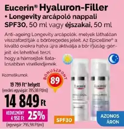 Pingvin Patika eucerin hyaluron-filler longevity arcapolo nappali ajánlat