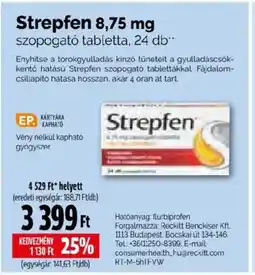 Pingvin Patika Strepfen 8,75 mg szopogató tabletta ajánlat