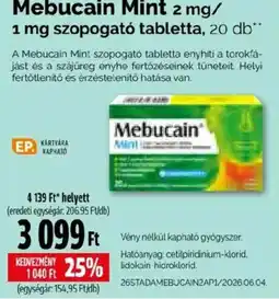 Pingvin Patika Mebucain Mint szopogató tabletta ajánlat