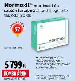 Pingvin Patika Normoxil mio-inozit és szelén tartalmú étrend-kiegészítő tabletta ajánlat