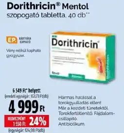 Pingvin Patika Dorithricin mentol szopogató tabletta ajánlat