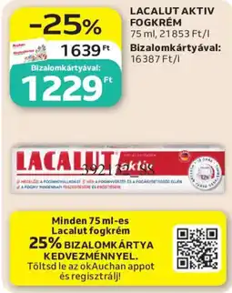 Auchan Lacalut aktiv fogkrém ajánlat