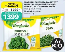 Auchan Bonduelle brokkoli zsenge zöldborsó vagy royal zöldségkeverék ajánlat