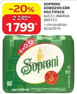 Auchan Soproni dobozos sör ajánlat