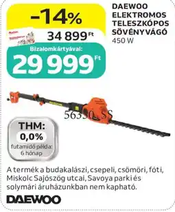Auchan Daewoo elektromos teleszkópos sövényvágó ajánlat