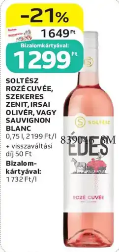 Auchan soltész rozé cuvée ajánlat