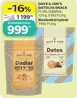 Auchan Dave & Jon's datolya snack ajánlat