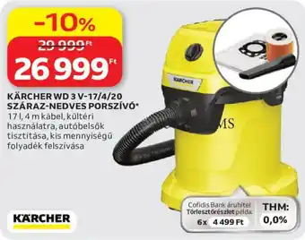 Auchan Karcher wd 3 v-17/4/20 száraz-nedves porszívó ajánlat