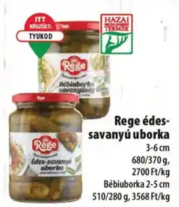 Coop Rege édes-savanyú uborka ajánlat