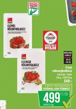 Coop Coop vékonykolbász ajánlat