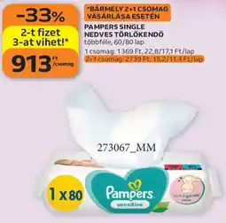 Auchan Pampers single nedves törlőkendő ajánlat