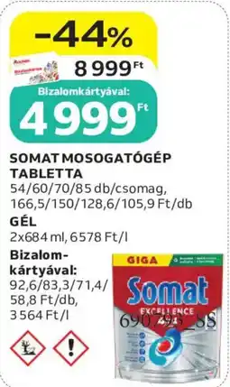 Auchan Somat mosogatógép tabletta ajánlat