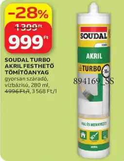 Auchan soudal turbo akril festhető tömítőanyag ajánlat