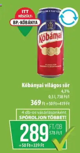 Coop Kőbányai világos sör ajánlat
