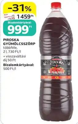 Auchan Piroska gyümölcsszörp ajánlat