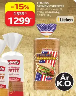 Auchan Lieken fitness szendvicskenyér ajánlat