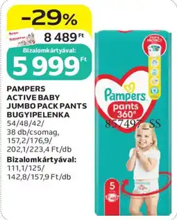 Auchan Pampers active baby jumbo pack pants bugyi ajánlat