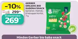 Auchan Gerber organic bio gabona snack ajánlat