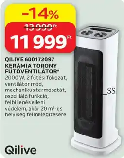 Auchan Qilive kerámia torony fűtőventilátor ajánlat