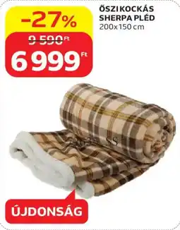 Auchan Öszikockás sherpa pléd ajánlat